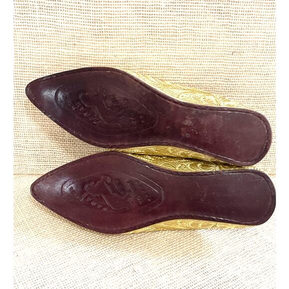Moroccan, NWOT, Gold babouche‎ slippers, Leather Sole, Handmade, Ladies 8-8.5 - Picture 6 of 10